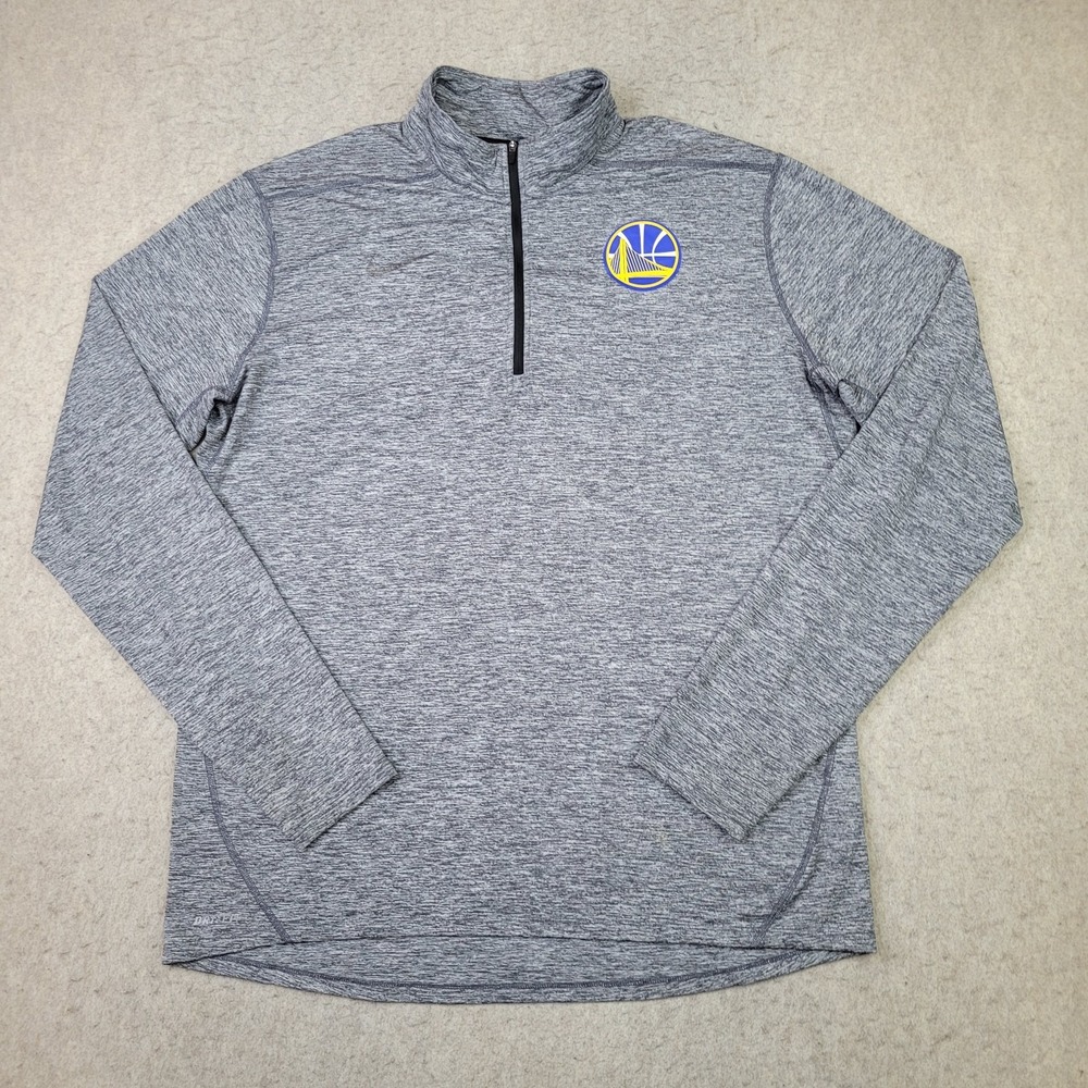 Nike Dri Fit Golden State Warriors 1/4 Zip Pullover Mens XL Gray Performance NBA